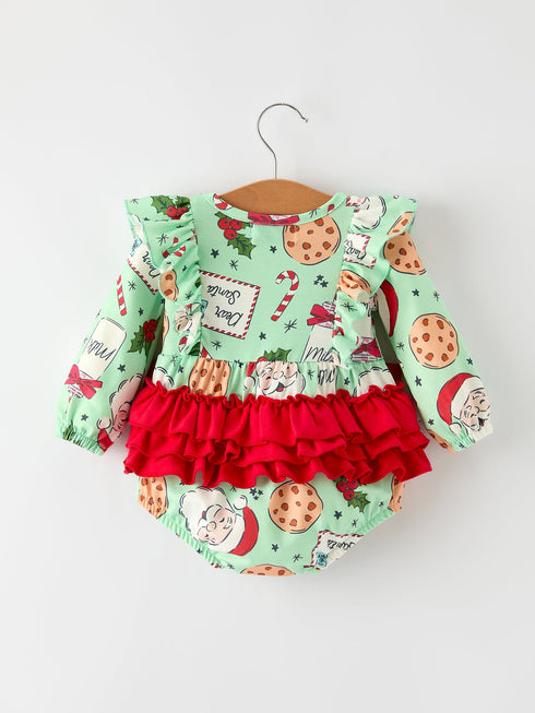 christmas-santa-and-cookie-print-baby-girls-romper-with-red-bow-detail Sophia's Style-2
