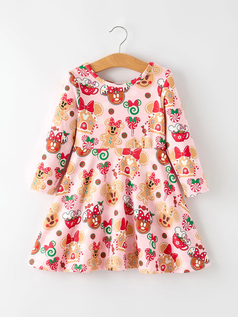 christmas-character-sweet-gingerbread-and-candy-print-girls-dress-Sophia's Style-Dress-1