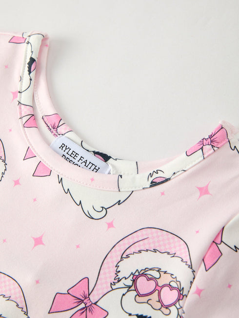christmas-pink-santa-claus-print-girls-dress-Sophia's Style--3