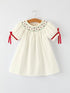 white-christmas-girls-dress-delicate-embroidery-with-red-bow-details - Sophia's StyleDress-1