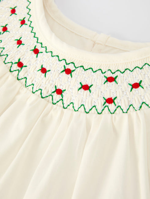 white-christmas-girls-dress-delicate-embroidery-with-red-bow-details - Sophia's Style-3