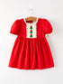 red-christmas-girls-dress-beautiful-embroidery-with-lace-trim - Sophia's StyleDress-1