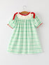 christmas-girl-smock-embroidery-green-plaid-dress-Sophia's Style--2