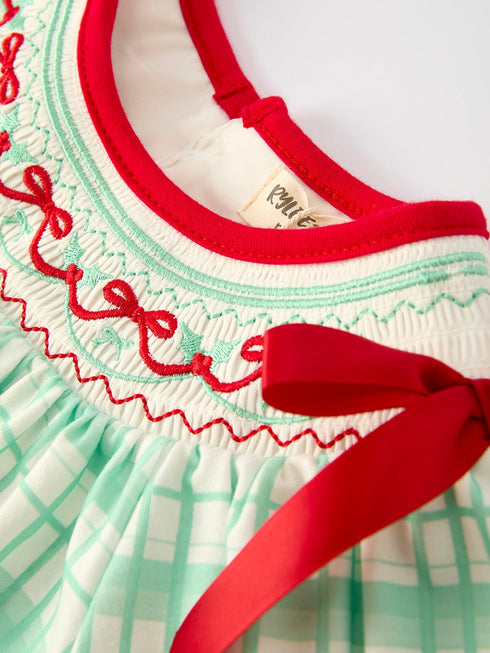 christmas-girl-smock-embroidery-green-plaid-dress-Sophia's Style--3