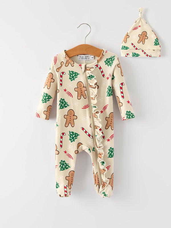 gingerbread-christmas-girls-romper-sweet-holiday-vibes-with-nightcap-Sophia's Style-Romper-1