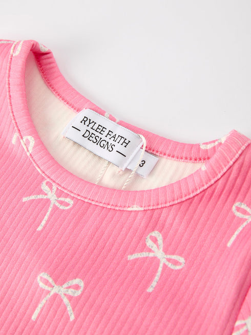 christmas-girls-pink-bow-pajama-set-comfy-and-cute-Sophia's Style--4