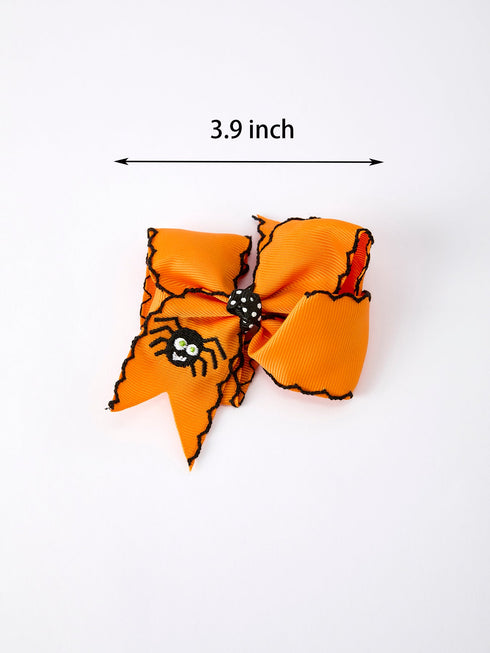 halloween-spider-hair-bows-orange-ribbon-design-2pcs-sophias-style-3