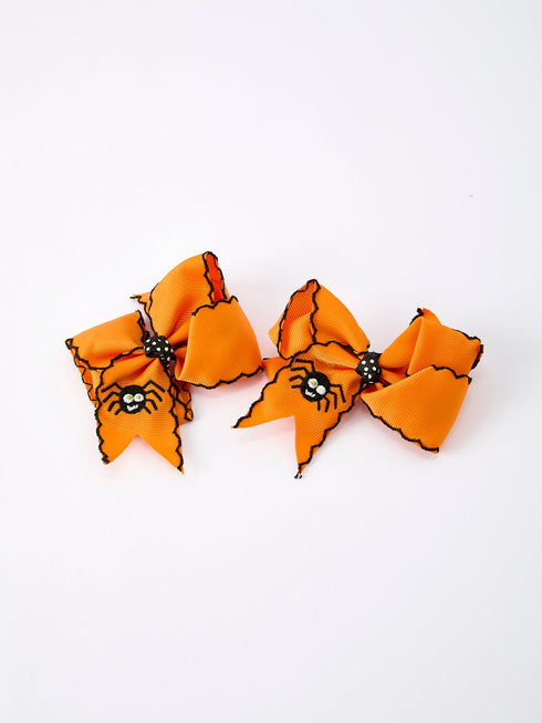 halloween-spider-hair-bows-orange-ribbon-design-2pcs-sophias-styleBows-1