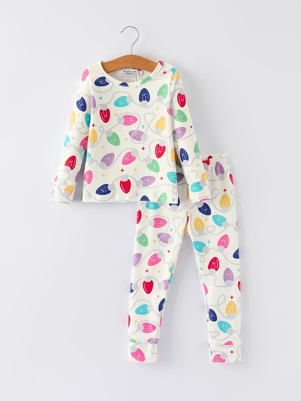 christmas-girls-colorful-light-bulb-baby-pajama-set-fun-and-cozy-Sophia's Style-Pajamas-1