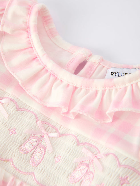 christmas-pink-cute-bow-plaid-baby-romper-soft-and-comfortable-Sophia's Style--3