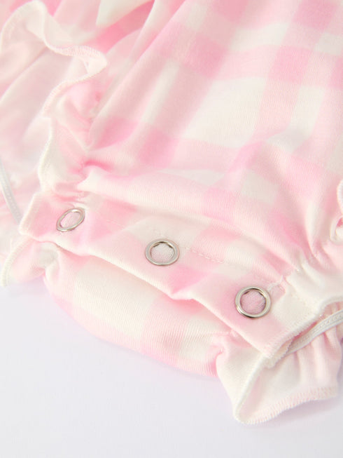 christmas-pink-cute-bow-plaid-baby-romper-soft-and-comfortable-Sophia's Style--5