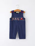 christmas-holiday-celebration-baby-boys-romper-navy-with-santa-sleigh-Sophia's Style-Romper-1