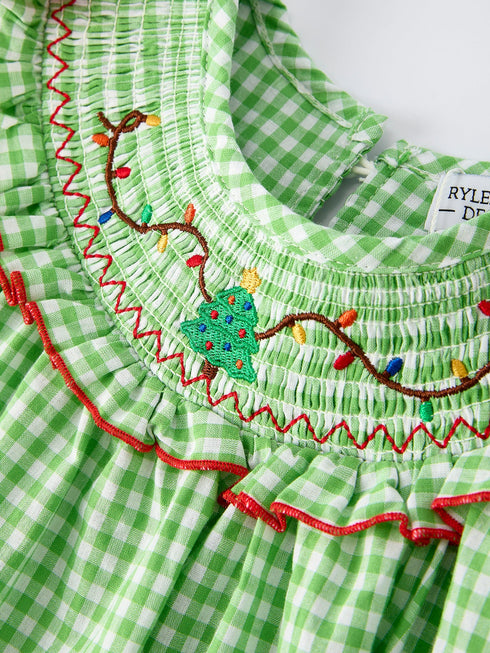 christmas-tree-smocked-embroidery-girls-dress-with-green-plaid-Sophia's Style--3