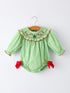 christmas-tree-smocked-embroidery-baby-girls-romper-with-green-plaid - Sophia's StyleRomper-1