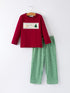 christmas-tree-dog-smocking-embroidered-plaid-boys-set - Sophia's StyleOutfit-1