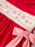christmas-smocked-embroidery-girls-dress-with-pink-ribbon-ties-Sophia's Style--3