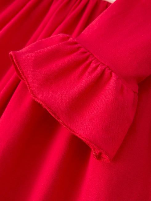 christmas-smocked-embroidery-girls-dress-with-pink-ribbon-ties-Sophia's Style--4