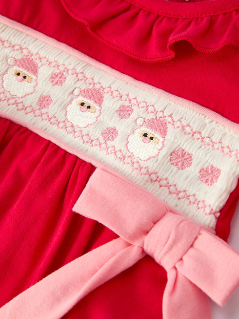 christmas-smocked-embroidery-baby-girls-romper-with-pink-ribbon-ties-Sophia's Style--4