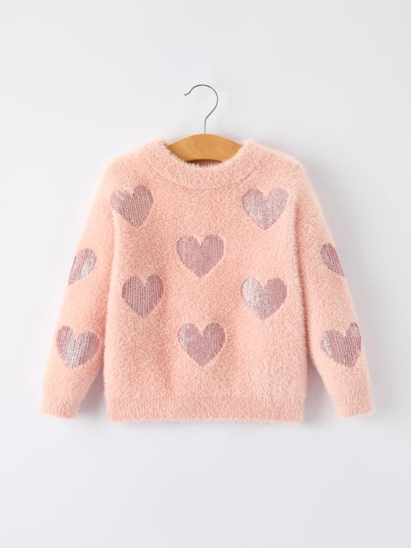 valentines-day-light-pink-girls-heart-sequins-sweater-Sophia's Style-Top-1