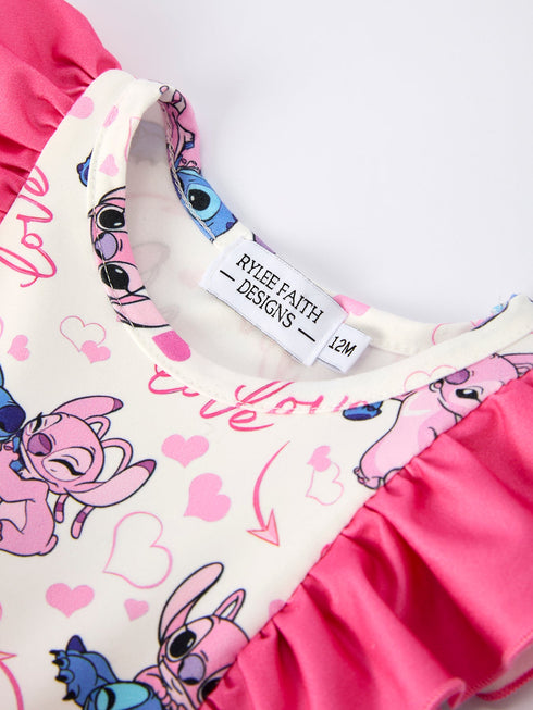 christmas-characters-love-print-ruffled-baby-romper-rylee-faith-designs-Sophia's Style-3