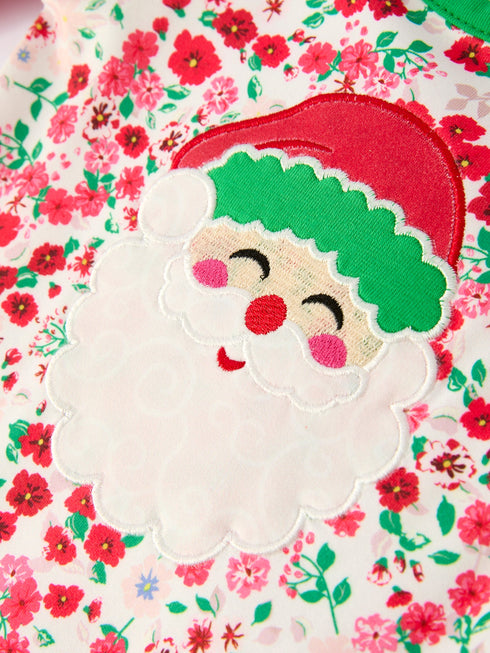 christmas-santa-applique-baby-girls-floral-long-sleeve-ruffle-romper-with-bow-ties - Sophia's Style-4