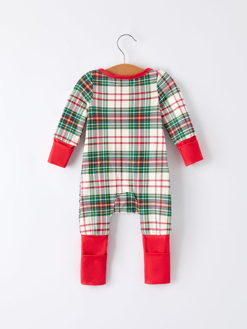 christmas-plaid-baby-girls-romper-with-long-sleeves-and-red-cuffs - Sophia's Style-2