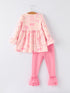 girls-pink-bow-print-ruffled-long-sleeved-set-rylee-faith-designs-Sophia's Style-2