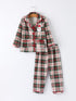 toddler-girls-christmas-long-sleeves-plaid-set-with-santa-applique - Sophia's StylePajamas-1