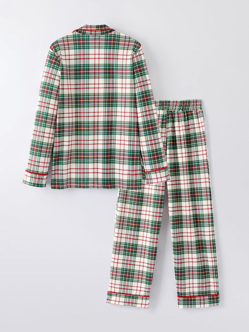mommy-me-christmas-plaid-girls-pajamas-set-with-long-sleeves-and-red-cuffs - Sophia's Style-3
