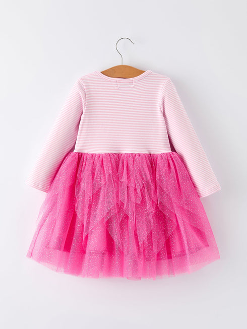 pink-christmas-santa-applique-striped-girls-dress - Sophia's Style-2