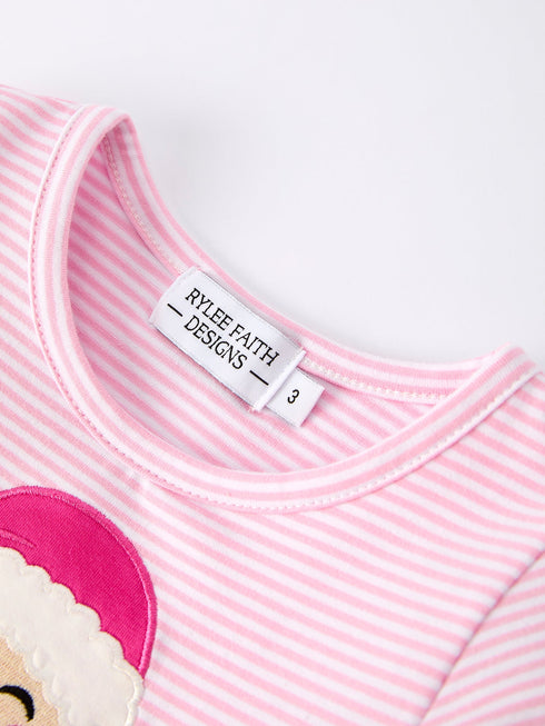pink-christmas-santa-applique-striped-girls-dress - Sophia's Style-3