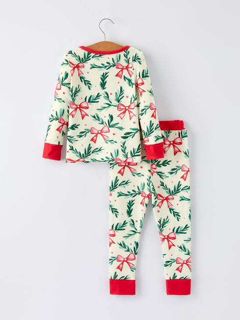 mommy-me-christmas-bow-and-holly-print-pajama-set - Sophia's Style-3