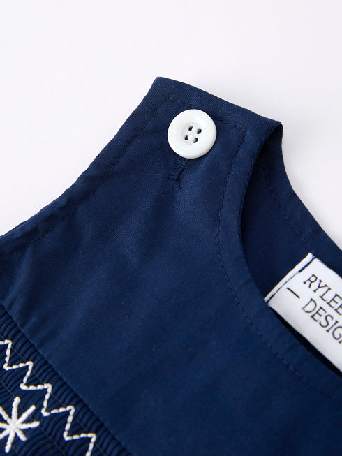 christmas-navy-blue-nativity-smocking-embroidered-baby-boy-romper - Sophia's Style-3