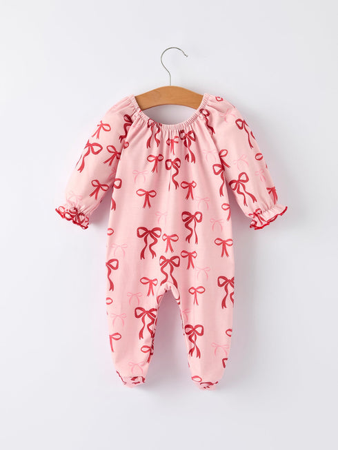 christmas-bow-print-baby-girls-romper - Sophia's Style-2