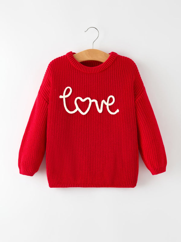 valentine-s-day-girls-red-knit-sweater-love-heart-embroidery-long-sleeve-pullover-Sophia's Style-Top-1