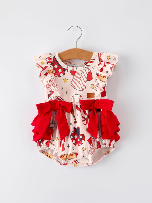 baby-girl-romper-with-red-bows-baseball-print-Sophia's StyleRomper-1