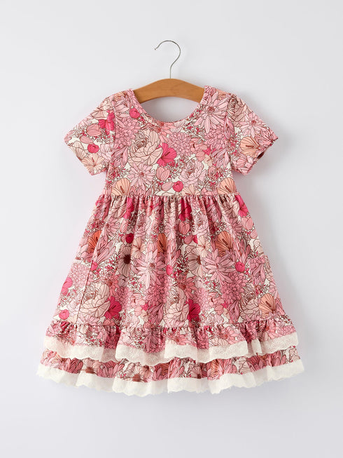 fall-sweet-floral-pattern-dress-with-pockets-and-ruffle-hem-for-girls-Sophia's Style-Dress-1