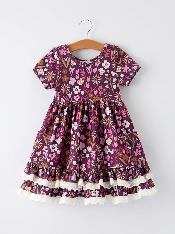 retro-floral-print-short-sleeve-girls-dress-with-pockets-Sophia's Style-Dress-1