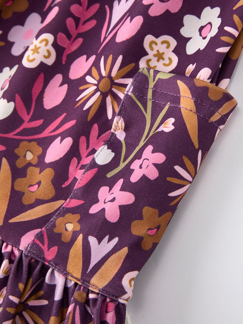 retro-floral-print-short-sleeve-girls-dress-with-pockets-Sophia's Style--4