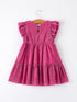 Girls Pink Bow Print Short Sleeve Dress