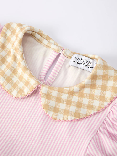 farm-horse-bow-girls-dress-pink-stripes-Sophia's Style--9