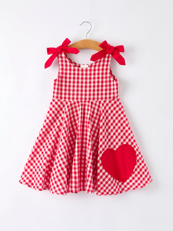valentine-s-day-red-plaid-heart-applique-dress-with-bows-toddler-girls-outfit-Sophia's Style-Dress-1