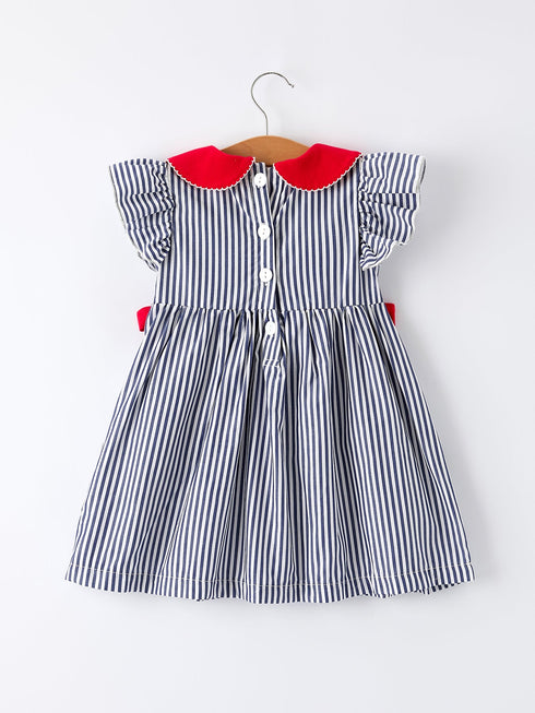 girls-baseball-team-outfit-striped-ruffle-sleeve-dress-with-ball-design-sophias-style-2