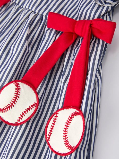 girls-baseball-team-outfit-striped-ruffle-sleeve-dress-with-ball-design-sophias-style-4