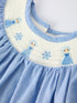 Girls Dress – Blue Striped Smocked Outfit with Short Sleeves