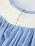 Girls Dress – Blue Striped Smocked Outfit with Short Sleeves