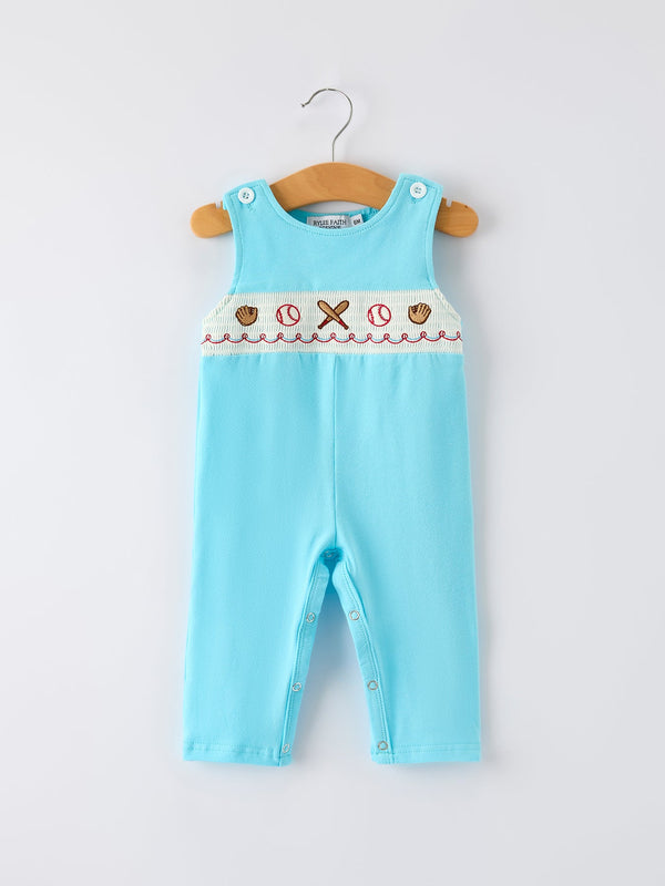 baby-boy-baseball-romper-blue-sleeveless-sports-outfit-with-embroidery-Sophia's StyleRomper-1