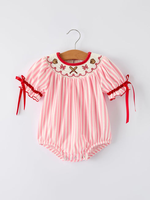 baby-girls-baseball-embroidery-romper-pink-stripe-casual-outfit-Sophia's StyleRomper-1