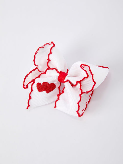 valentine-s-hair-bow-white-ribbon-with-red-heart-embroidery-Sophia's Style--4