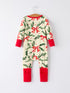 Mommy & Me Christmas Bow and Holly Print Pajama Girls Romper